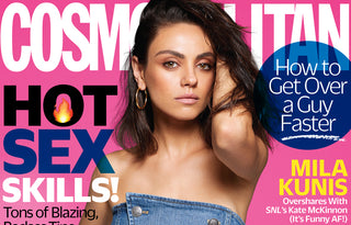 Mila Kunis rocks a Dermelect mani on every page of Cosmo’s August Issue!